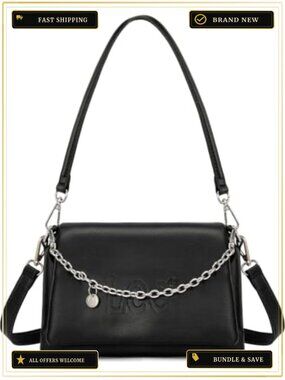 Small Vegan Leather Crossbody Shoulder Bag with Detachable Straps